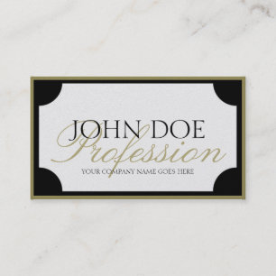 Tarjeta De Visita Frontera del oro de YourJobTitle W/B/escritura