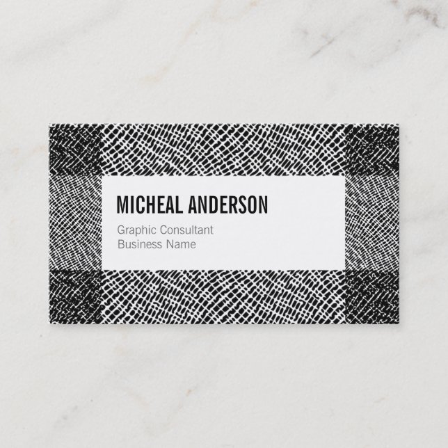 Tarjeta De Visita Frontera gráfica grabada al agua fuerte blanca (Anverso)