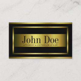 Tarjeta De Visita Frontera metálica metalizado del oro del abogado