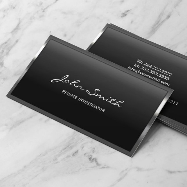 Tarjeta De Visita Frontera Metalizado del detective de investigación (Subido por el creador)