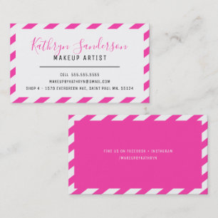 Tarjeta De Visita FRONTERA MÍNIMA MODERNA simple rosa rosado blanco