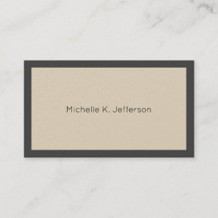 Tarjeta De Visita Frontera minimalista y beige