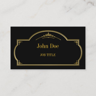 Tarjeta De Visita Fronteras florales elegantes, oro