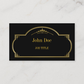 Tarjeta De Visita Fronteras florales elegantes, oro