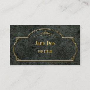 Tarjeta De Visita Fronteras florales elegantes, oro en el mármol