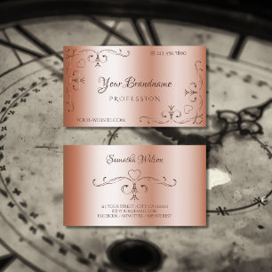 Tarjeta De Visita Fronteras Ornamentales Rosegold de Lujo