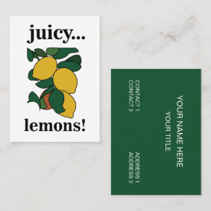 Tarjeta De Visita Fruta cítrica de limón 