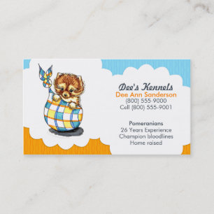 Tarjeta De Visita Fruta cítrica del azul del perrito de Pomeranian