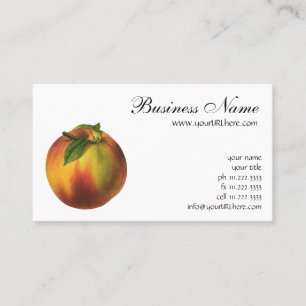 Tarjeta De Visita Fruta de comida antigua, melocotón orgánico maduro