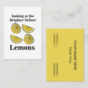 Tarjeta De Visita Fruta De Los Lemones Mirando Los Lemones Amarillos