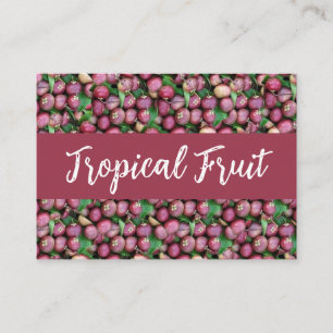 Tarjeta De Visita Fruta tropical de Mangostino Púrpura