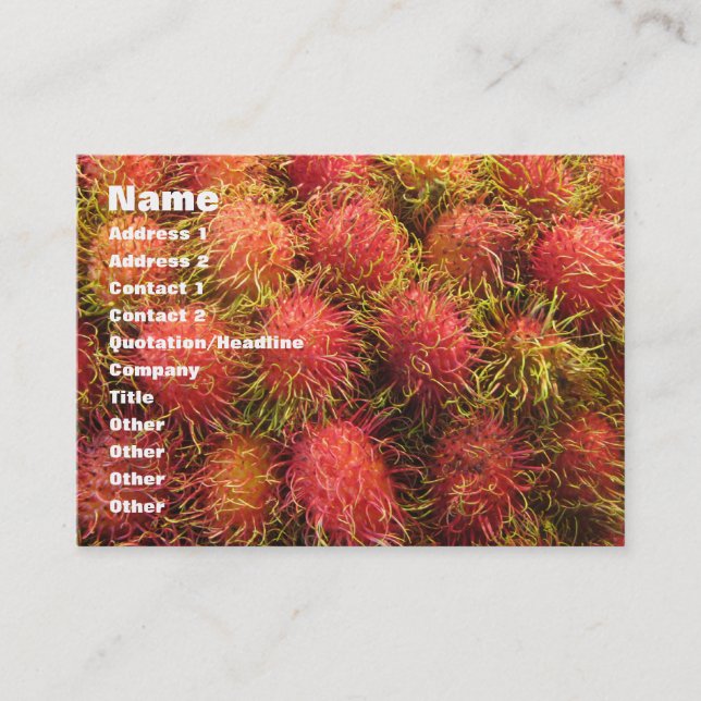 Tarjeta De Visita Fruta tropical del Rambutan (Anverso)