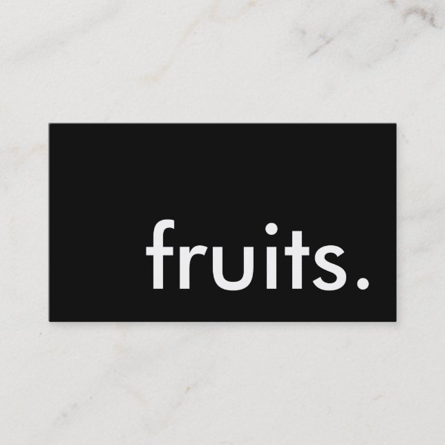 Tarjeta De Visita frutas. (Anverso)