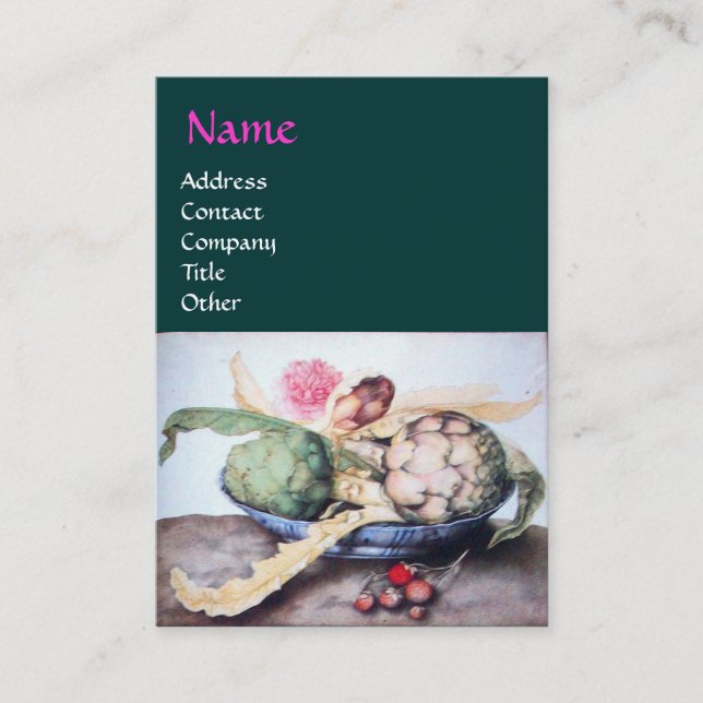 TARJETA DE VISITA FRUTAS DE TEMPORADA 4- ARTÍCULOS, ROSA Y FRESAS (Anverso)