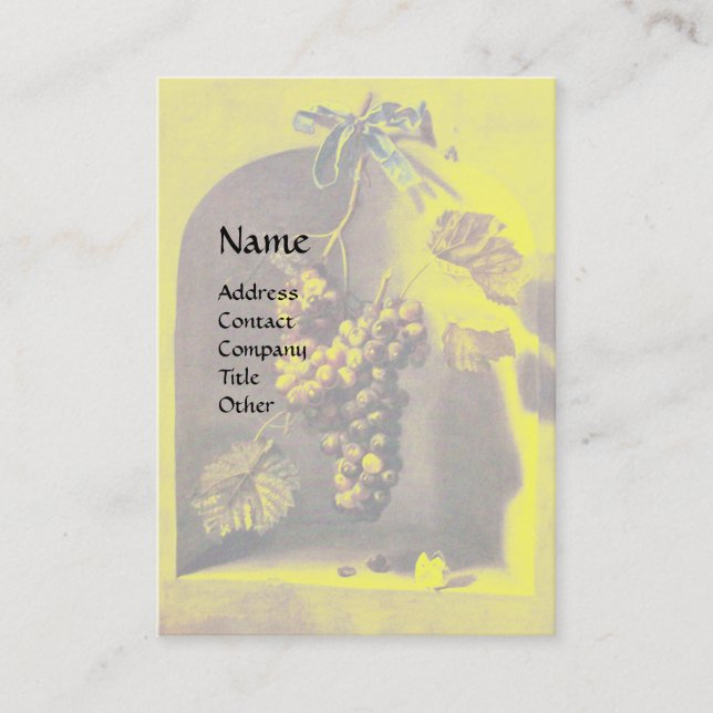 TARJETA DE VISITA FRUTAS DE TEMPORADA COLGADAS VIOLACIONES RÚSTICAME (Anverso)