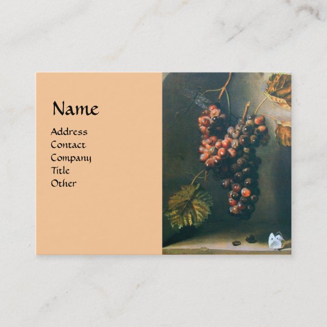 Tarjeta De Visita FRUTAS DE TEMPORADA - detalles de PROSPERIDAD, ros (Anverso)