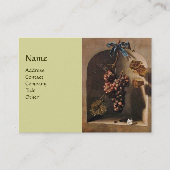 Tarjeta De Visita FRUTAS DE TEMPORADA - PROSPERIDAD, amarillo verde  (Anverso)