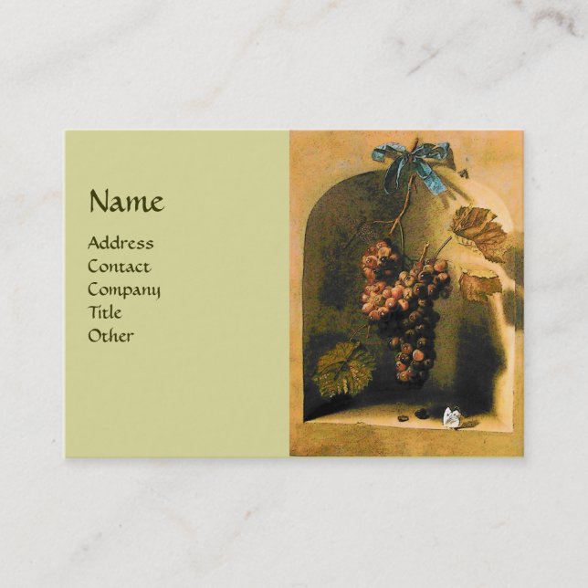 Tarjeta De Visita FRUTAS DE TEMPORADA - PROSPERIDAD, amarillo verde  (Anverso)