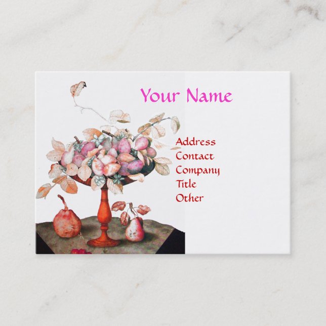 Tarjeta De Visita FRUTAS, FLORES DE JASMINE DEJAN EL Blanco Rosa De  (Anverso)