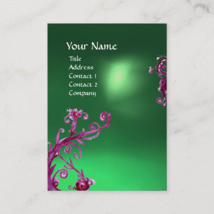 Tarjeta De Visita FRUTAS MÁGICAS  MONOGRAMA  jade verde