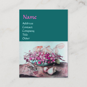 TARJETA DE VISITA FRUTAS Y FRESCOS DE TEMPORADA, PERLAS ROJAS