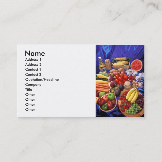 Tarjeta De Visita Frutas y verduras (Anverso)