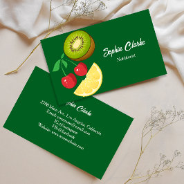 Tarjeta De Visita Frutos orgánicos modernos nutricionistas del cuida