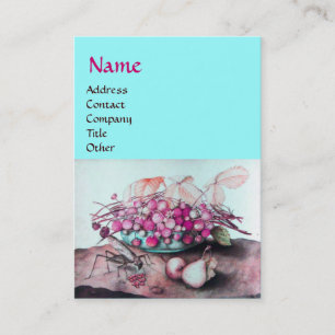 Tarjeta De Visita FRUTOS Y FRESCOS DE TEMPORADA, PILAS Azul rosado