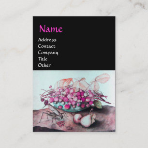 Tarjeta De Visita FRUTOS Y FRESCOS DE TEMPORADA, PILAS DE COLOR Negr