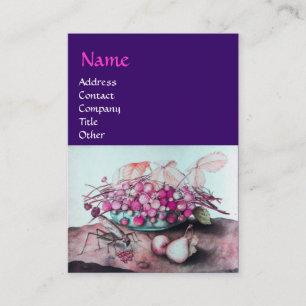 Tarjeta De Visita FRUTOS Y FRESCOS DE TEMPORADA, PILAS Púrpura Rosa