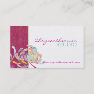 Tarjeta De Visita Fuchsia en White Sassy Yoga Studio