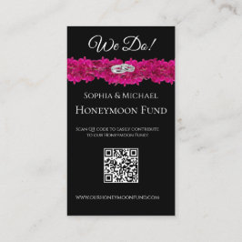 Tarjeta De Visita Fuchsia Orchids- We Do-Boda Rings-Registry-