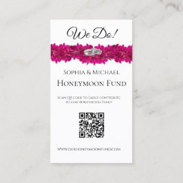 Tarjeta De Visita Fuchsia Orchids- We Do-Boda Rings-Registry-