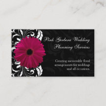 Fuchsia Scroll Gerbera Daisy con negro y blanco