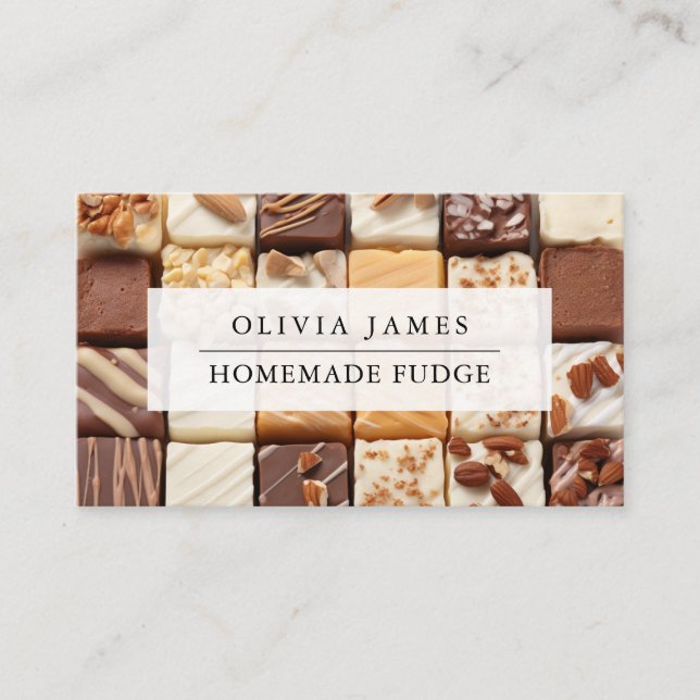 Tarjeta De Visita Fudge Blocks Fudge Luxury Sweets (Anverso)
