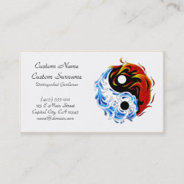 Tarjeta De Visita Fuego fresco Yin Yang del agua del símbolo del