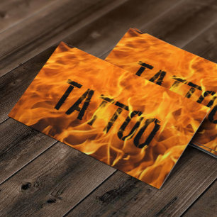 Tarjeta De Visita Fuego llameante único del artista del tatuaje