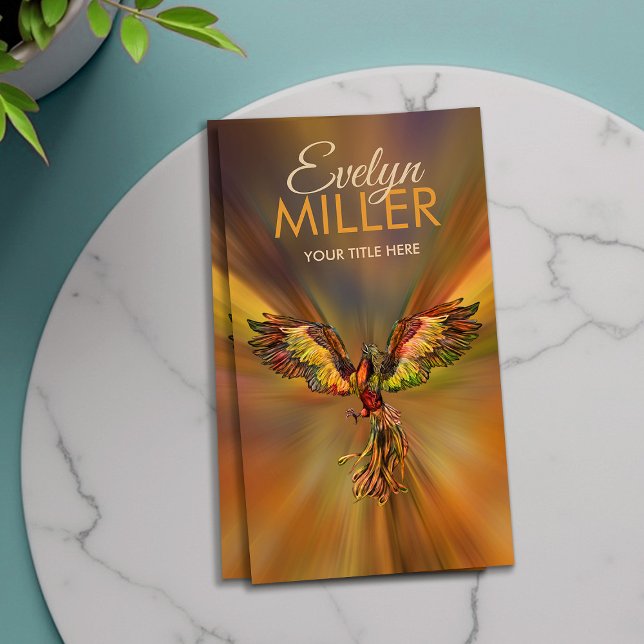 Tarjeta De Visita Fuego mítico elevando ave fenix (Subido por el creador)