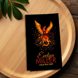Tarjeta De Visita Fuego mítico elevando ave fenix