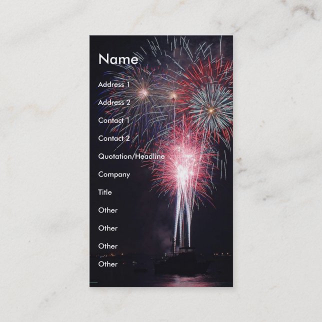 Tarjeta De Visita Fuegos artificiales (Anverso)