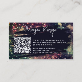 Tarjeta De Visita Fuegos artificiales de código QR Personalizado de 