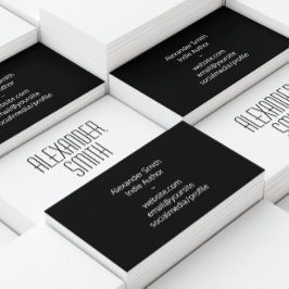 Tarjeta De Visita Fuente Clásica en Blanco y Negro para Autores Indi