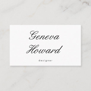 Tarjeta De Visita Fuente cursiva   Minimalista