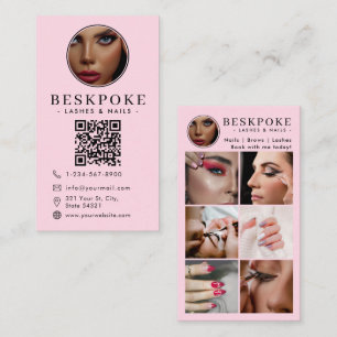 Tarjeta De Visita Fuente de fotos de estética Código QR de redes soc