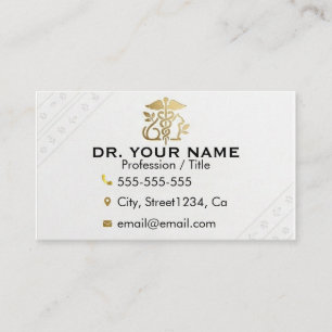 Tarjeta De Visita Fuente Dorada Elegante Veterinaria Personalizable