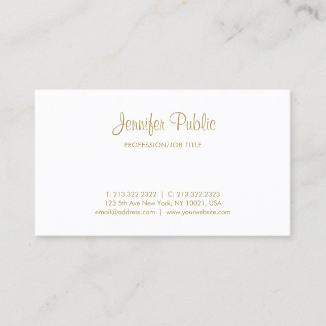 Tarjeta De Visita Fuente elegante Minimalistic de la escritura del (Anverso)