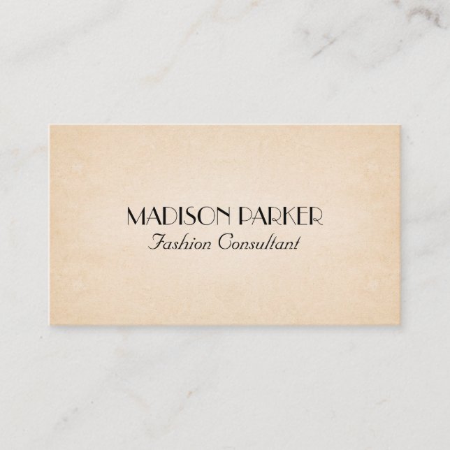 Tarjeta De Visita Fuente elegante | Textura de papel (Anverso)