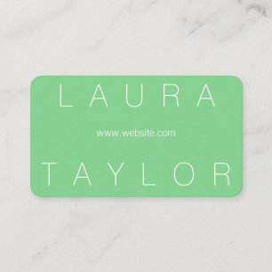 Tarjeta De Visita Fuente elegante y verde menta sofisticado