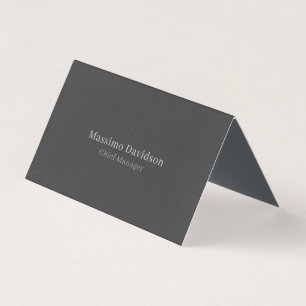 Tarjeta De Visita Fuente Serif Gris Negro Mate Minimalista Profesión