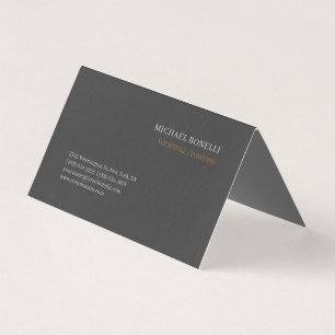 Tarjeta De Visita Fuente Serif personalizada profesional Chic Gris M